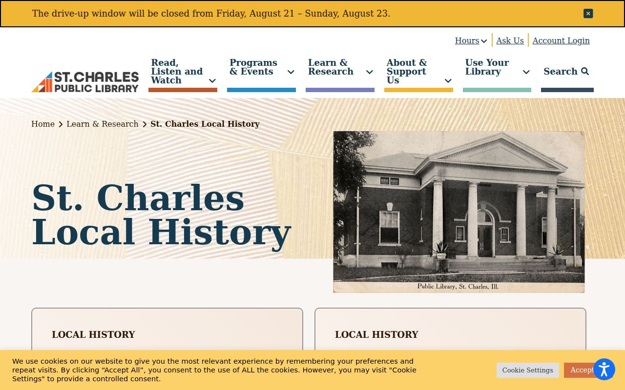 St. Charles Public Library local history collection gateway