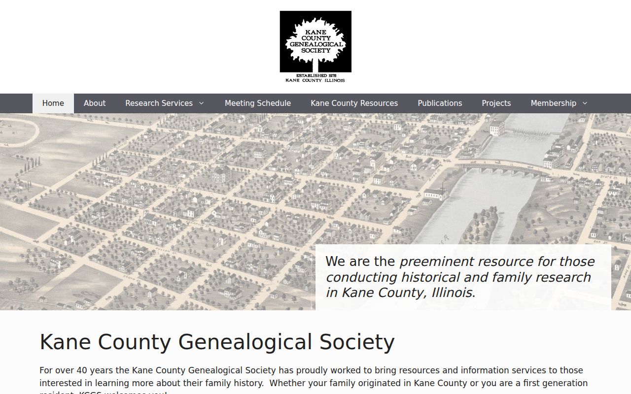St. Charles neighbors Kane genealogy society resources