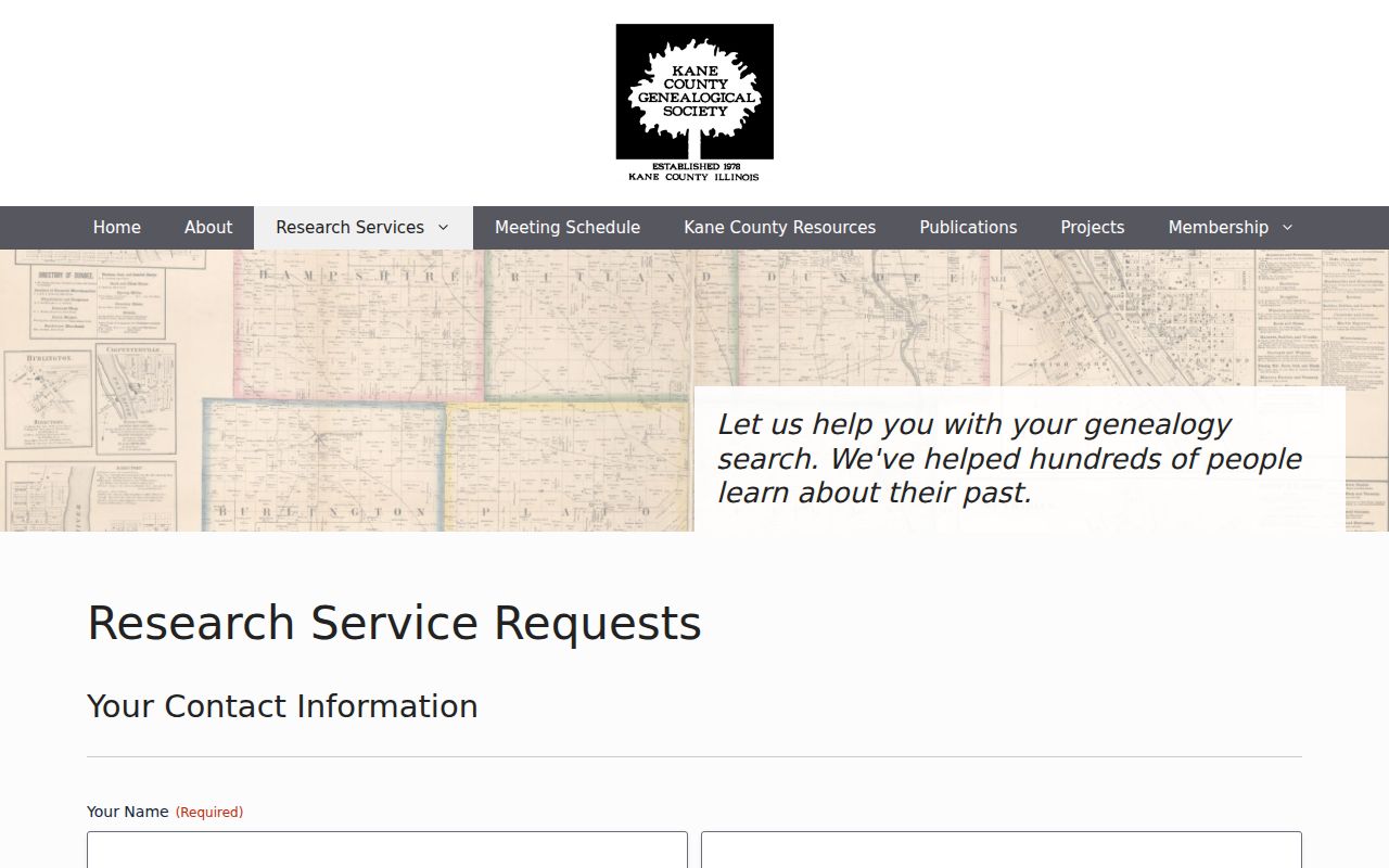 St. Charles previous residents genealogy query form