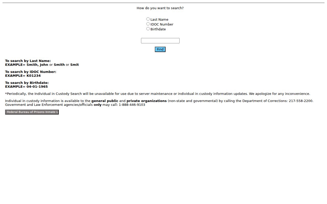 St. Charles resident lookup Illinois inmate locator