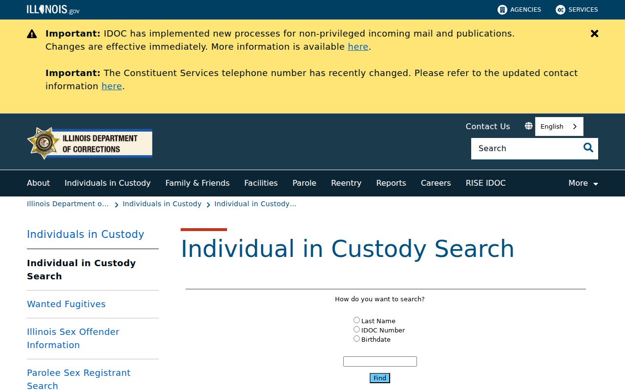 St. Charles resident lookup Illinois inmate guidance