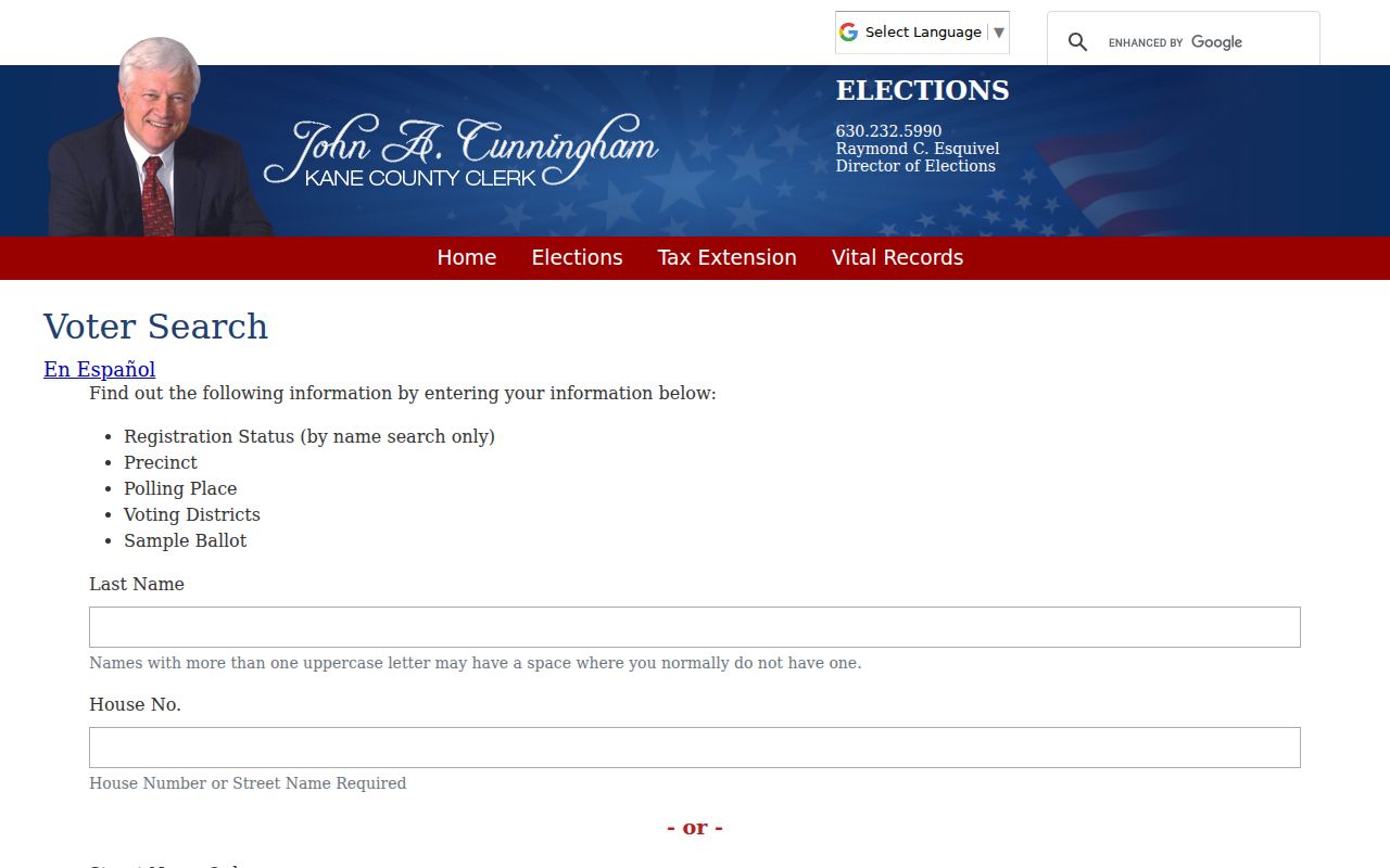 St. Charles ZIP code directory Kane voter information